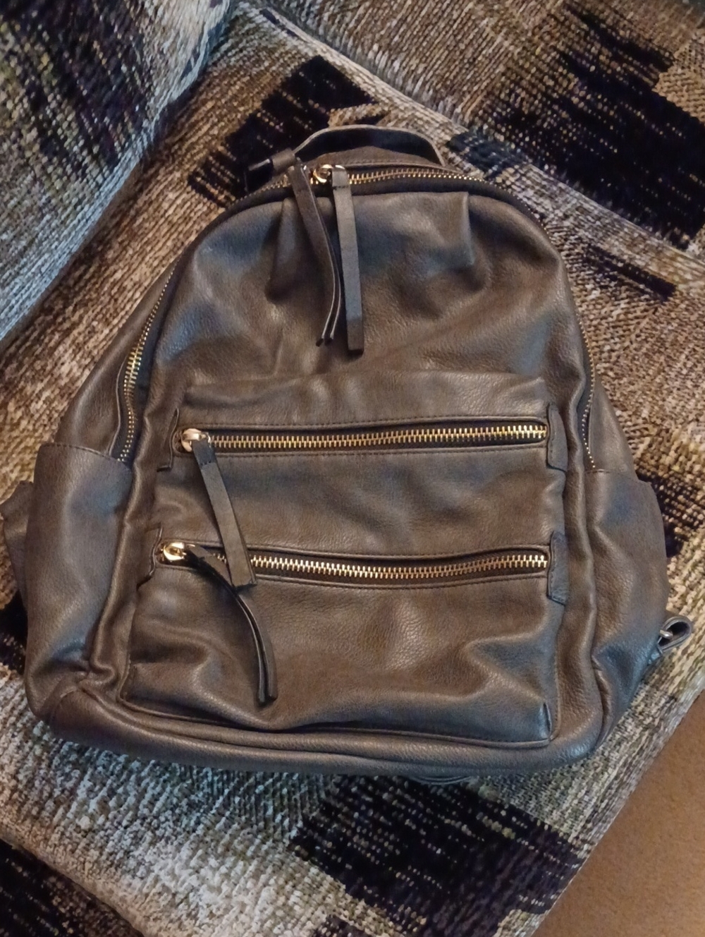 4/$80 Madison West Vegan Leather Backpack - Charcoal